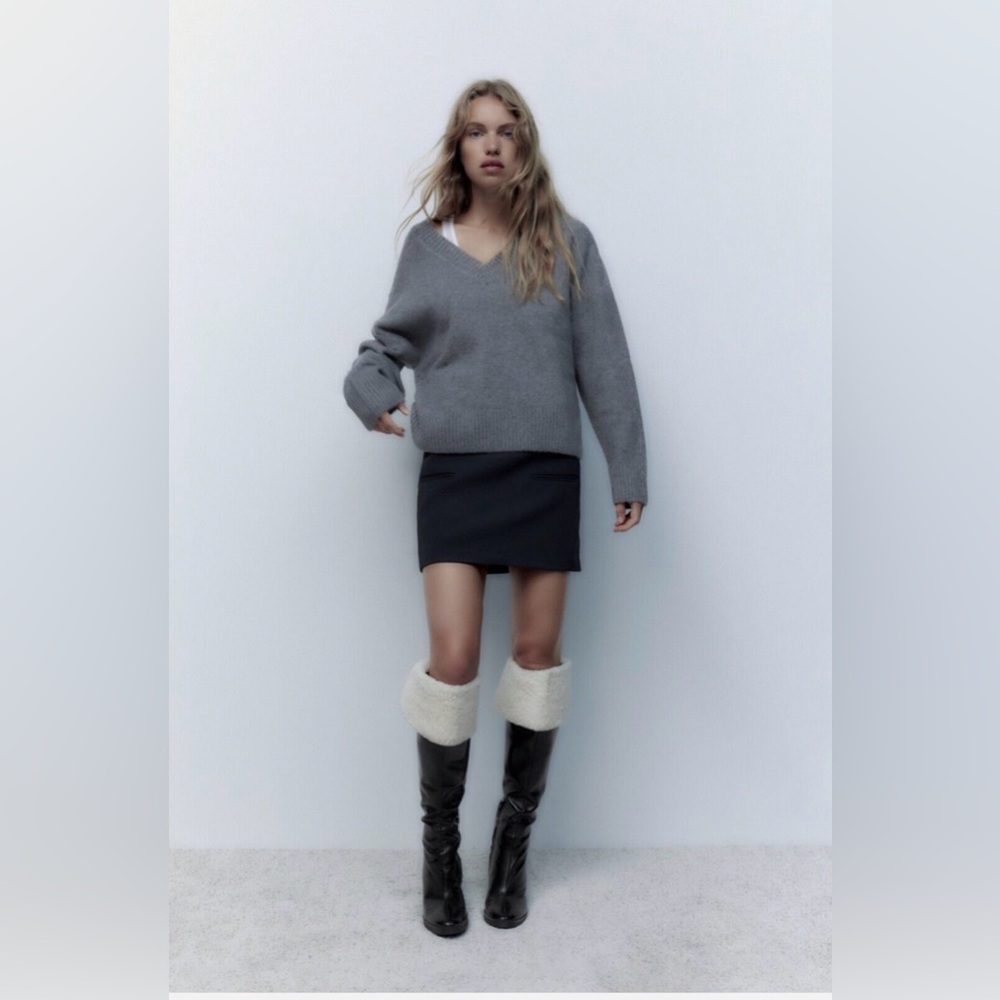 Zara Black Boots with Sherpa lining